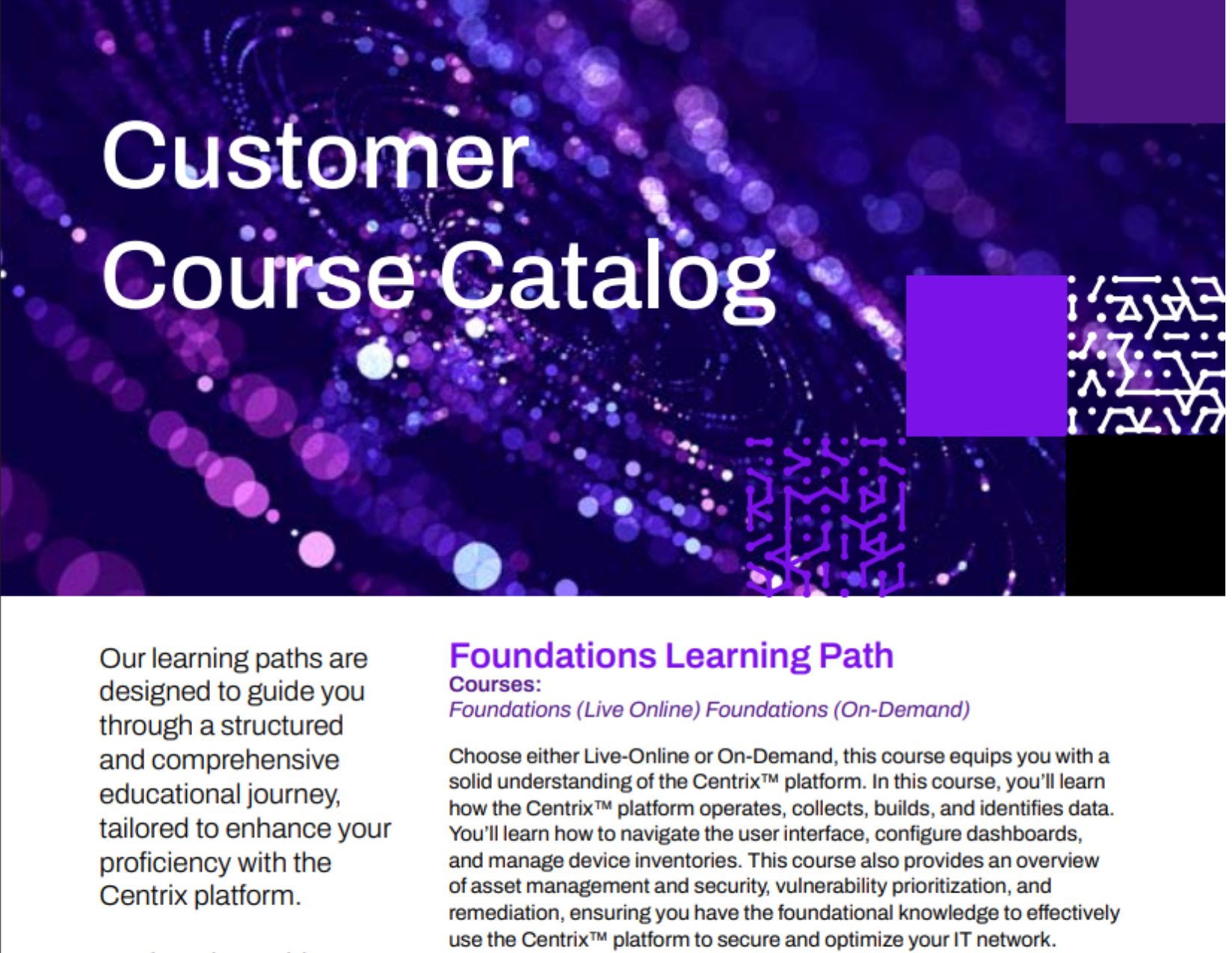 The title page for the Armis University Customer Course Catalog